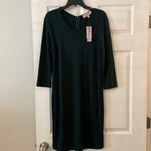 PHILOSOPHY DRESS size L length 38” bust 34” long sleeves color dark green